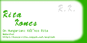 rita koncs business card